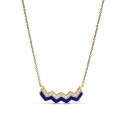 Navy Enamel Ups and Downs Necklace