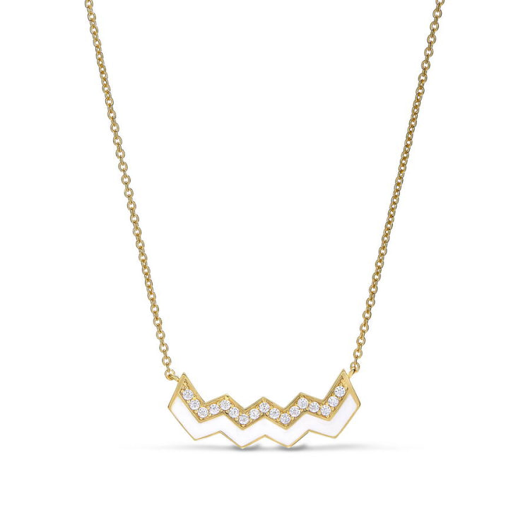 White Enamel Ups and Downs Necklace