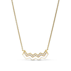 White Enamel Ups and Downs Necklace