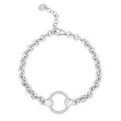 Cable Link Bracelet with Central Open Circle