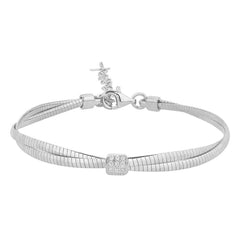 Double Omega Bracelet with Central Square