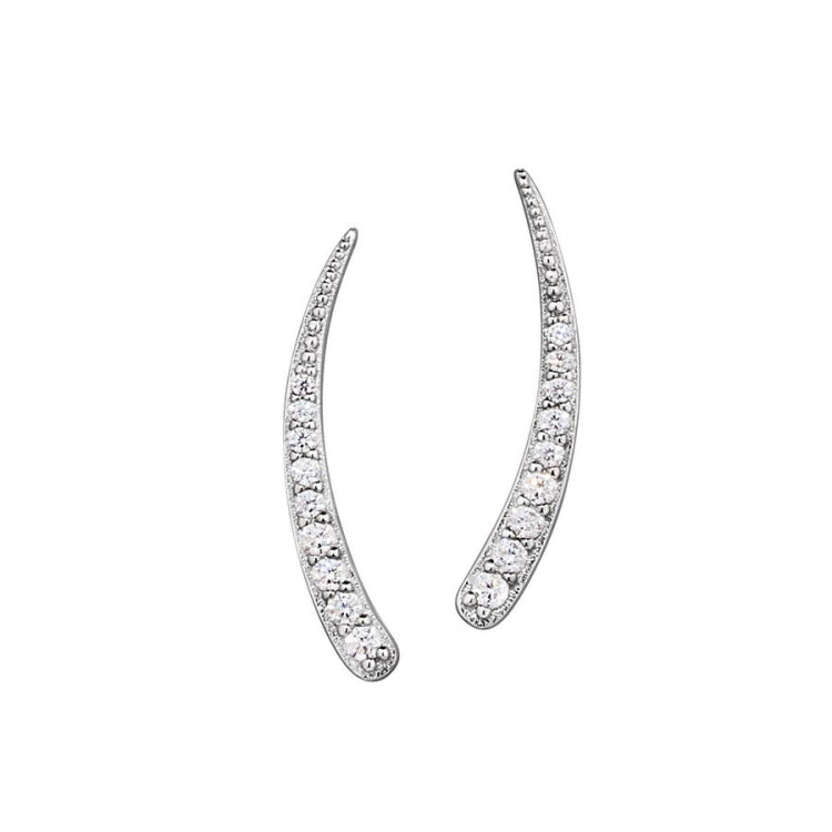 Curved Climber Stud Earrings