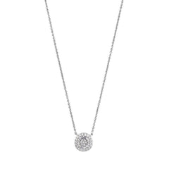 Round Micropave Necklace with Halo