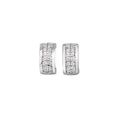 Two Row Micropave Huggie Earrings