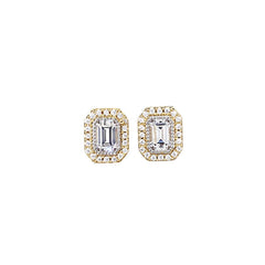 Two Tone Small Octacon Stud Earrings