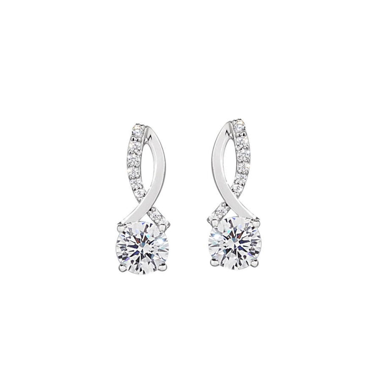 Solitaire Ribbon Stud Earrings
