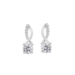 Solitaire Ribbon Stud Earrings