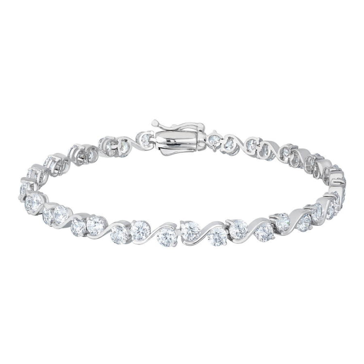 Two Stone Waves Tennis Bracelet