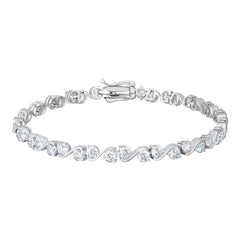 Two Stone Waves Tennis Bracelet