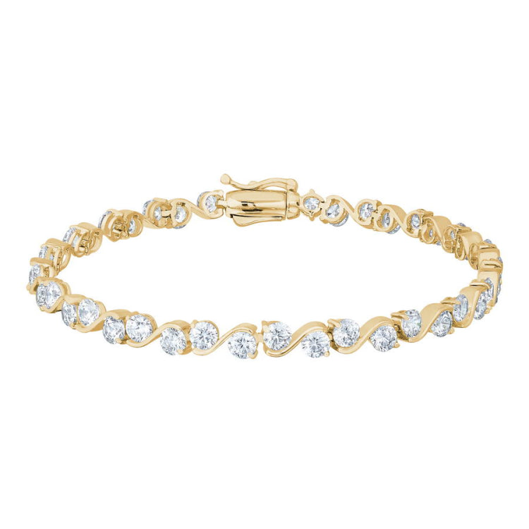 Two Stone Waves Tennis Bracelet