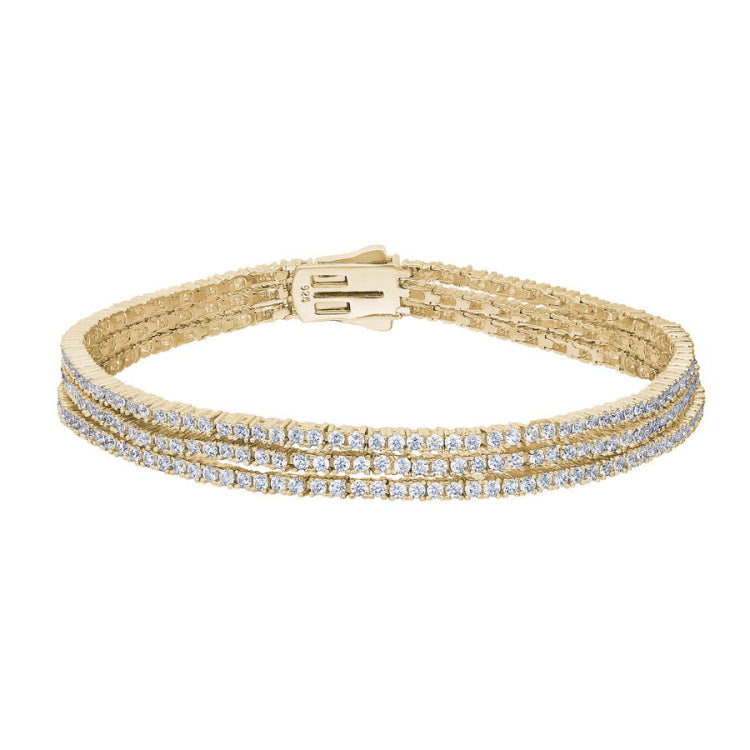 Three Row Tennis Bracelet