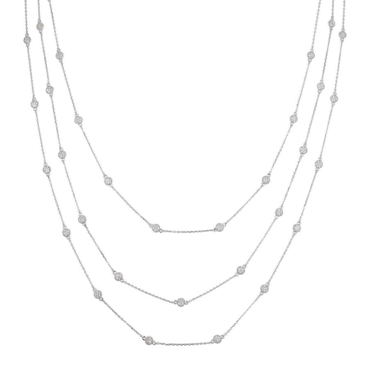 Three Chain Layered Station Necklace