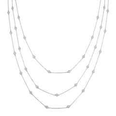 Three Chain Layered Station Necklace