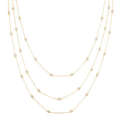 Three Chain Layered Station Necklace