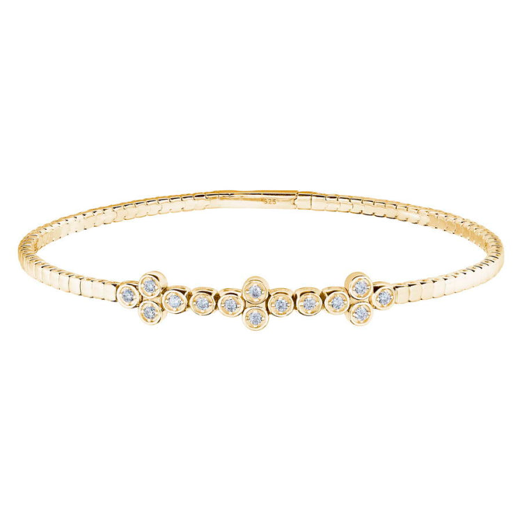 Clustered Bezel Flex Bracelet