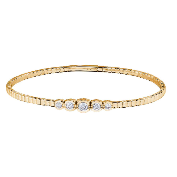Five Bezel Graduated Flex Bracelet