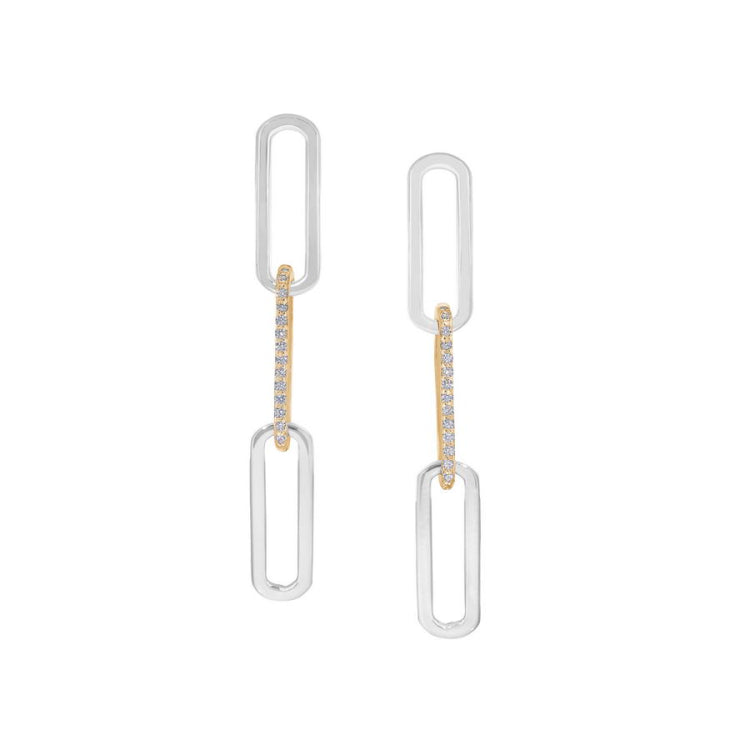 Two Tone Paperclip Earrings