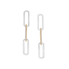 Two Tone Paperclip Earrings