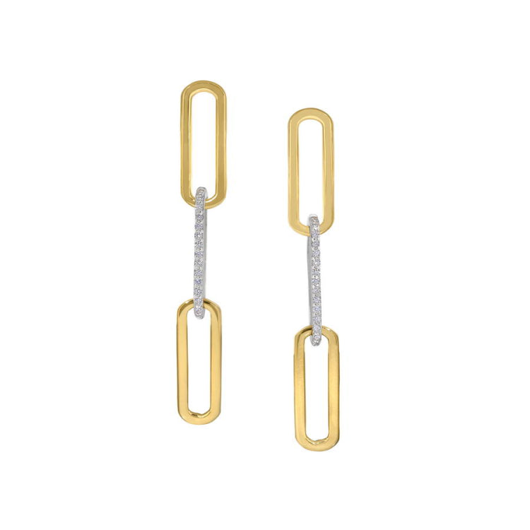 Two Tone Paperclip Earrings