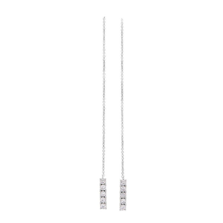 Five Simulated Diamond Drop Threader Earrings