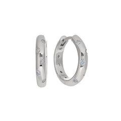 Ten Flush Set Simulated Diamond Huggie Earrings