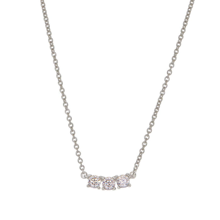 Three Round Prong Set Simulated Diamond Necklace