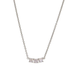 Three Round Prong Set Simulated Diamond Necklace