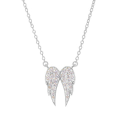 Micropave Angel Wings Necklace