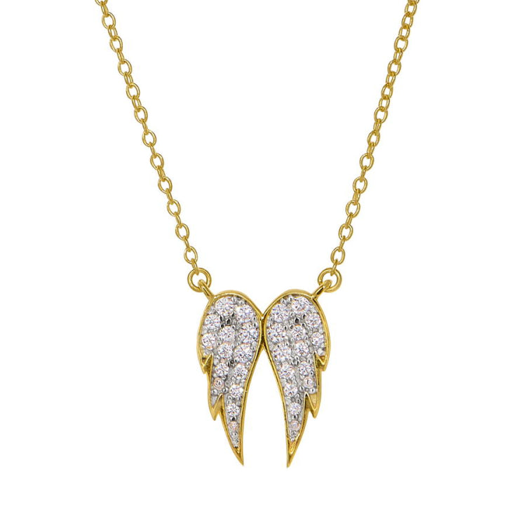 Micropave Angel Wings Necklace