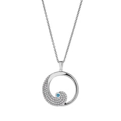 December Birthstone Wave Pendant