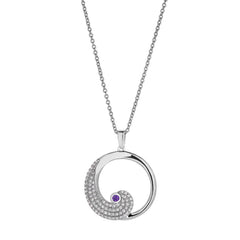 February Birthstone Wave Pendant