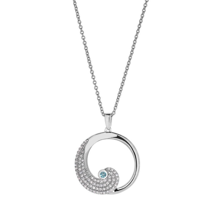 March Birthstone Wave Pendant