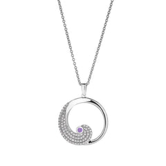 June Birthstone Wave Pendant