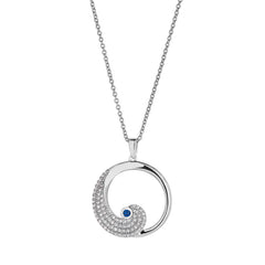 September Birthstone Wave Pendant