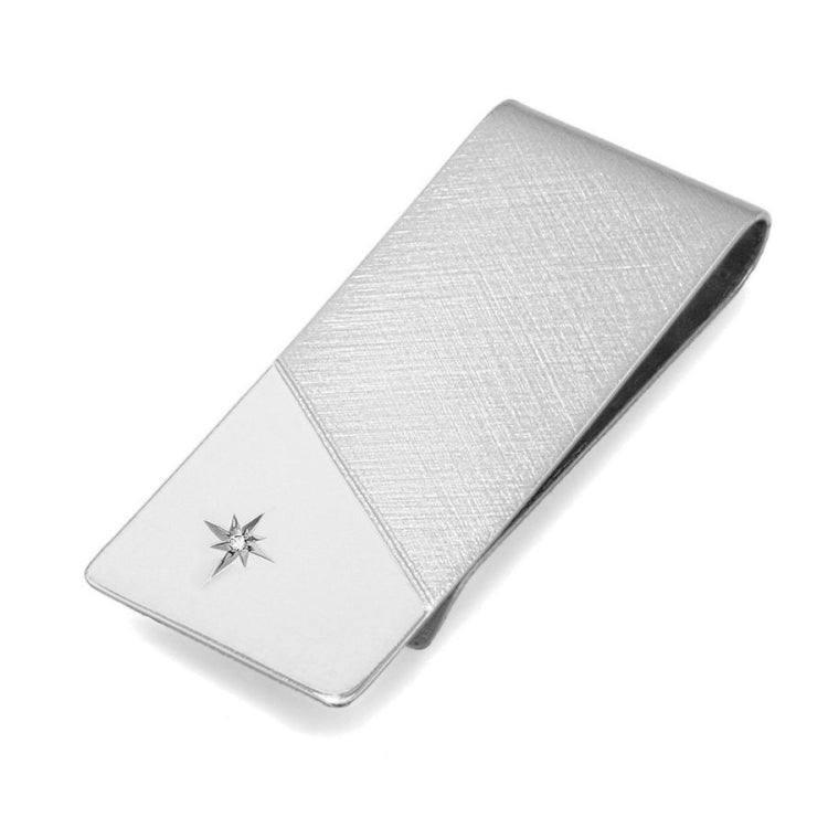 Two Tone Money Clip with Diamond