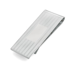 Striped Money Clip with Rectangle Polished Center