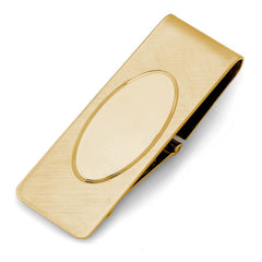 Florentine Hinged Money Clip with Oval Polished Center