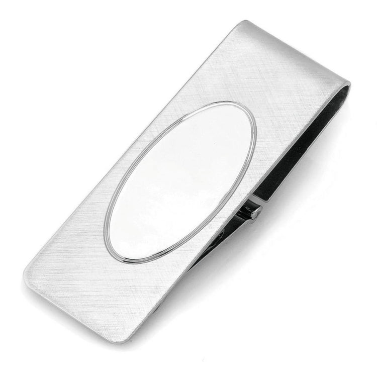 Florentine Hinged Money Clip with Oval Polished Center