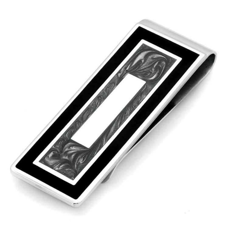 Black and Grey Marble Lacquer Money Clip