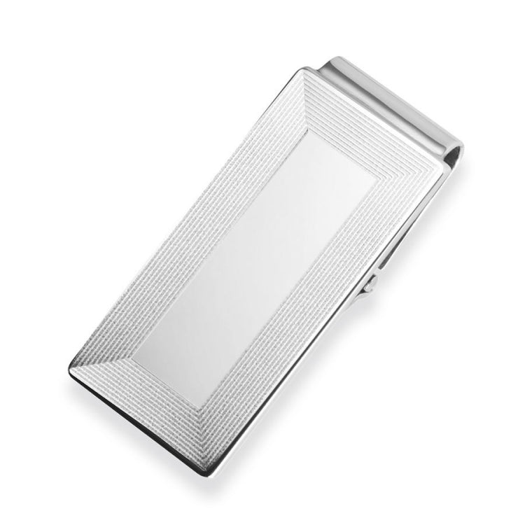 Polished Hinged Money Clip with Lined Border
