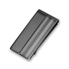 Half Diagonal Stripe Half Polished Money Clip
