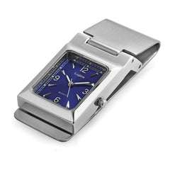 Blue Face Watch Hinged Money Clip