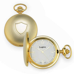 Diamond Pattern Pocket Watch with Central Shield