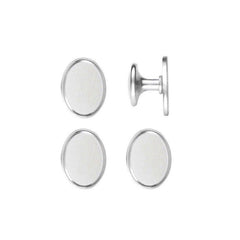 Sandblasted Oval Stud Set with Etched Border