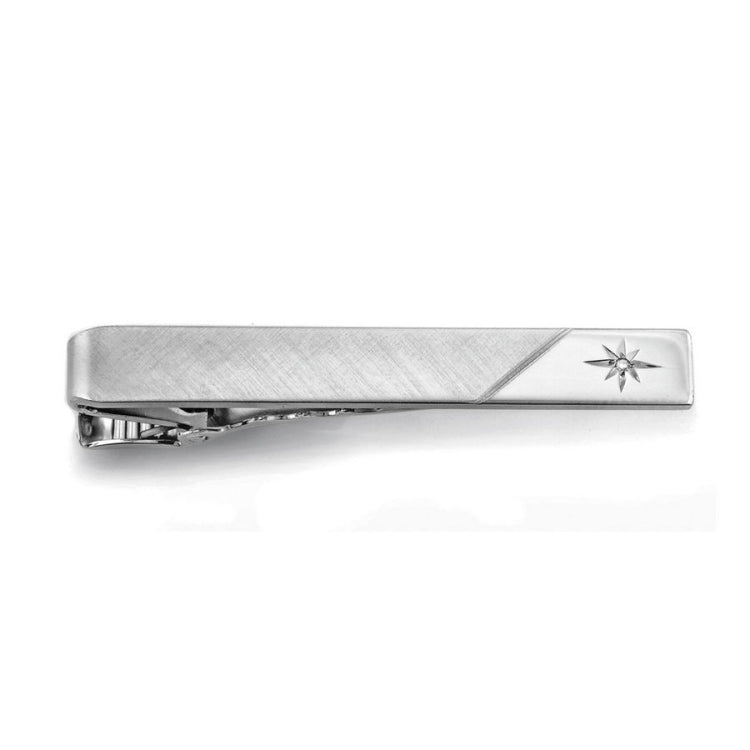 Two Tone Tie Bar with Diamond