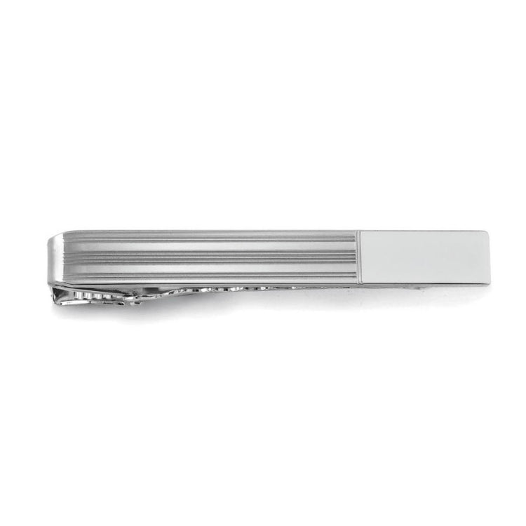 Striped Tie Bar with Polished Edge