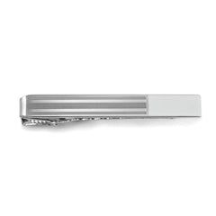 Striped Tie Bar with Polished Edge