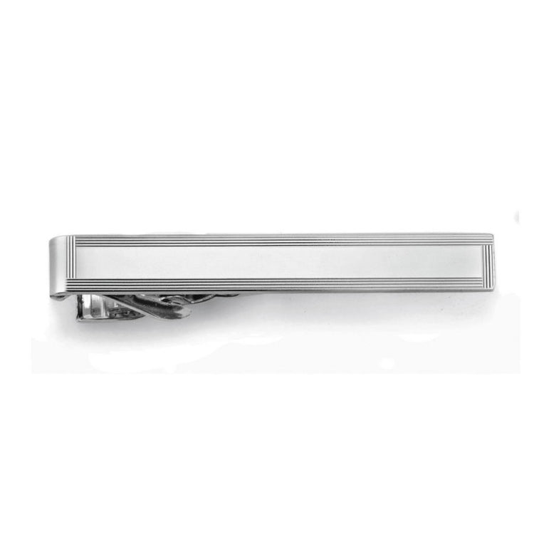 Polished Tie Bar with Lined Border