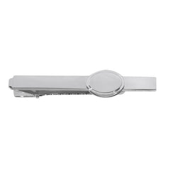 Polished Tie Bar with Oval Engravable Accent