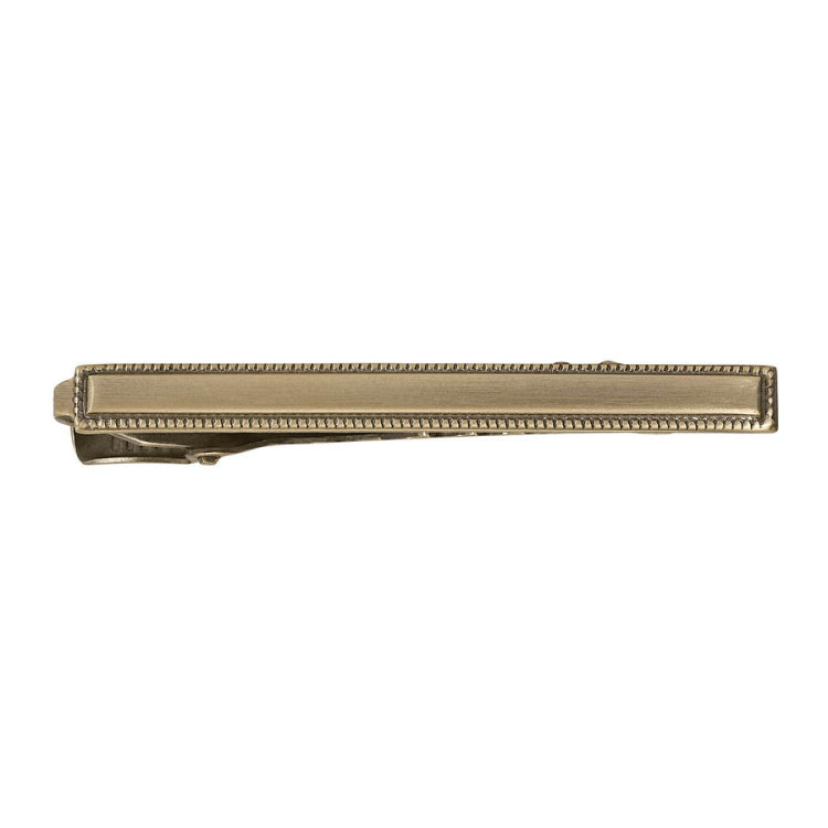 Antique Finish Tie Bar with Beaded Edge